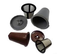 Oniissy Juego de 3 cápsulas de filtro de café reutilizables compatibles con las series B31/B40/B45/B50/B55/B60/B65/B70/K31/K40/K45/K50 Series de plástico y acero inoxidable (marrón)