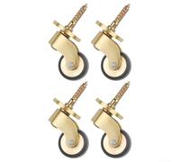 Oniissy Juego de 4 ruedas de latón, rodamientos silenciosos giratorios de 360 grados resistentes para sofá, mesa de muebles pequeños, rodamiento de carga de movilidad, rueda de movimiento suave de 26