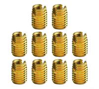 Oniissy Juego de adaptadores de rosca con reductor de tornillo de tuerca de rosca interno y externo, construcción de acero de alto carbono con acabado galvanizado amarillo, incluye 10 piezas (M6 x 1