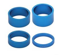Oniissy Juego de espaciadores de auriculares de aleación de aluminio para horquilla de vástago de 28,6 mm, 4 piezas de 5/10/15/20 mm compatibles con bicicletas de montaña y carretera, negro/rojo/azul