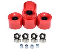 Oniissy Juego de ruedas profesionales de PU para monopatín de 60 x 45 mm, 78 A, durómetro con rodamientos ABEC-9 y espaciadores para longboard Street Board, paquete de 4 (rojo)