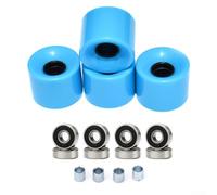 Oniissy Juego de ruedas profesionales de PU para monopatín de 60 x 45 mm, 78 A, durómetro con rodamientos ABEC-9 y espaciadores para longboard Street Board, paquete de 4 (azul)