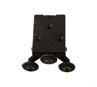 Oniissy Kit de guía de rodillo para puerta corredera, montaje lateral, con núcleo de polea de nailon para puertas de madera, accesorio de puerta corredera negra, bricolaje y uso profesional (núcleo de