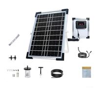 Oniissy Kit de riego por goteo solar, sistema de riego automático de plantas solares, temporizador de riego con sensor de nivel de agua, invernadero de plantas irrigadoras navideñas (negro)