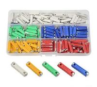 Oniissy Kit surtido de fusibles automotrices de 200 piezas con 5A 8A 10A 16A 25A para fusibles tipo torpedo 25 x 6 mm para coches continentales, caja de almacenamiento resistente incluida