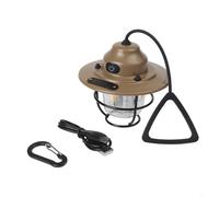 Oniissy Linterna vintage de piña para acampar al aire libre: batería recargable de 80 horas, carga USB tipo C, 4 modos de luz, luz ambiental protectora para los ojos, negro/verde/arena (arena)