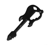 Oniissy Llavero multifuncional, multiherramienta de bolsillo de acero inoxidable con abrebotellas y destornillador, métrico y para regla imperial para excursionistas, ciclistas, viajeros, (negro