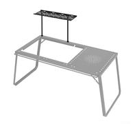 Oniissy Mesa de camping portátil con marco lateral y extensión de tablero de capas para mesa IGT, aleación de aluminio y acero inoxidable, muebles de senderismo al aire libre, ligero y expandible