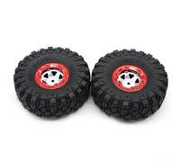 Oniissy Neumáticos de coche RC escala 1:12, 100 mm de diámetro, 38 mm de ancho, material TPR suave para camiones todoterreno, compatible con modelos FY-01/02/03/04/05/06/07, paquetes de 2/4 (rojo 2