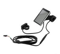 Oniissy Pantalla LCD M5 de 5 pines para bicicleta eléctrica, velocímetro con control, compatible con protocolo de comunicación n.º 2, carcasa de ABS y acero, cable de 2 m