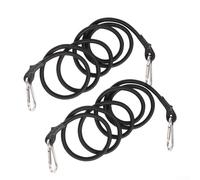 Oniissy Paquete de 2 correas elásticas de cuerda de 1,5 m con mosquetón para camping, senderismo, vagón utilitario, tienda de campaña y equipaje, cordones de amarre de látex de nailon negro