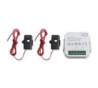 Oniissy Para Tuya para Smart WiFi Energía Voltaje de Energía, Medidor de Alarma /2 Canales, con Analizador de Factor de Potencia de Abrazadera, Monitor de Consumo de Electricidad (Blanco 2CT)