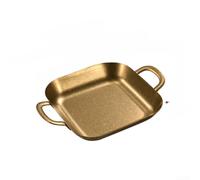 Oniissy Plato cuadrado de acero inoxidable, bandeja de aperitivos vintage para patatas fritas o carnes a la parrilla, diseño retro con acabado envejecido, para una fácil limpieza, opciones de oro