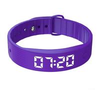 Oniissy Pulsera de alarma vibratoria, monitor de sueño, contador de pasos, rastreadores de fitness recargables silenciosos, 8 alarmas, temporizador de cuenta regresiva, pantalla LED para gestión de la