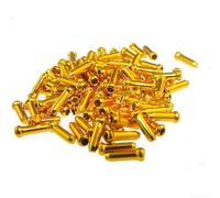 Oniissy Puntas de cable de cambio para 100 casquillos de aluminio, compatibles con componentes de ciclismo, plateado/negro/rojo/azul/dorado (dorado)