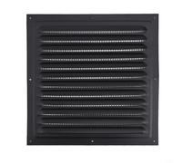 Oniissy Rejilla de ventilación cuadrada de aleación de aluminio de 250x250 mm con pantalla de malla de nailon, sistema de ventilación montado en la pared para uso en interiores y exteriores