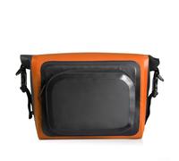Oniissy Riñonera impermeable para ciclismo, bolsa frontal de gran capacidad con revestimiento de malla de PVC, 23 x 9 x 17 cm, compatible con montaje en manillar (naranja)