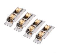 Oniissy Rodillos para puerta corredera de patio, 4 unidades, acero inoxidable y cobre, piezas de repuesto para puertas corredizas de vidrio, puertas mosquiteras y armarios (B)