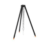 Oniissy Soporte de trípode de cocina de aluminio resistente con cadena ajustable plegable para horno holandés negro