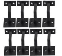 Oniissy Soportes para pasamanos de escalera, soportes de barandilla ajustables y resistentes, pasamanos montados en la pared, soportes de pasamanos negros de acero inoxidable para pasamanos de