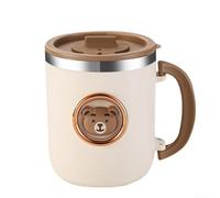Oniissy Taza aislada de doble pared de acero inoxidable 316 con tapa y asa plegable, capacidad de 450 ml para bebidas frías y calientes, uso en casa, oficina, viajes (marrón)