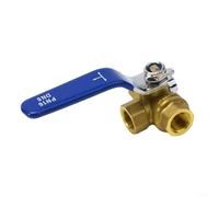 Oniissy Válvula de bola de latón de 3 vías, válvula de palanca manual L/T para agua, aceite y gas, presión de trabajo de 1,6 MPa, funcionamiento de -20 °C a 120 °C, rosca interna (tipo DN8 T)