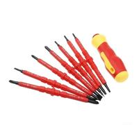 Oniissy VDE - Juego de destornilladores aislantes 14 en 1 con puntas magnéticas para reparación eléctrica, acero al cromo vanadio, herramientas de doble extremo con estuche de almacenamiento