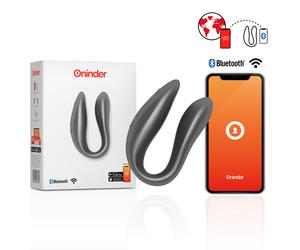 ONINDER Lisboa - Vibrador para parejas (estimulador de punto G y clítoris) con control por app - TALLA 1, NEGRO