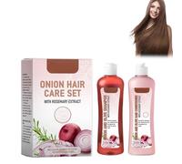 Onion and Olive Shampoo Conditioner Set, Cebolla y Romero Champú Set para el crecimiento del cabello y volumen, champú y acondicionador Set - 120 ml Duo contra la caída del cabello para un cabello más