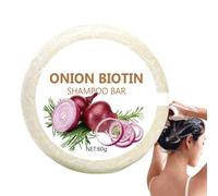 Onion Biotin Shampoo Bar - 60g Cebolla Romero Champú Jabón, HidratanteRomero CebollaChampús Barra Para Crecimiento Cabello,Nutrición de cuidado del cabello,Fortalecimiento del cabello