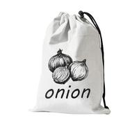 Onion Storage Bag - Canvas Drawstring Vegetable Sack, Onion Storage Bag with Breathable Fabric and Side Zipper | Reusable Washable Produce Holder for Potatoes, Garlic and Pantry Organization