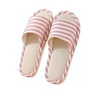 Oniphia Zapatillas de Lino de Algodón Zapatillas Interior Antideslizantes Rayas Unisex Interior Sandalias Casual Zapatillas de Punta de Puertas Abiertas Zapatos de Casa