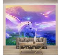 Onírico Cimas De Montañas Pájaros Volando Mariposas Caballos 3D Papel Pintado Pared Fácil Instalación Oficina Sala Estar Sofá Dormitorio TV Fondos Decoración-150cm×105cm