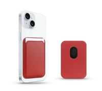 ONIRIX Compatible con Mag-Safe Wallet Cartera para iPhone 12/13/14 Mini/Plus/Pro/Max,Portatarjetas RFID con imán Mag-Safe, rojo, Minimaliste, Discreto