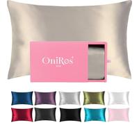 ONIROS Home Funda de Almohada Seda Morera de Lujo 100% ORGÁNICA Certificada de 19mm | Silk Pillowcase | para Piel y Pelo | Metodo Curly | Regalos Mujer (Funda Almohada 70x40 de Lujo)