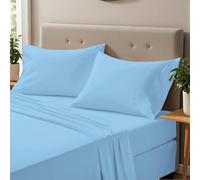 ONIROS Home Juego De Sabanas 135x190 / 200 de Lujo Incluye Fundas Almohadas 75x50 Pack 2, Sabana Bajera y Sabana Encimera - Sabanas 135 x 190 de Microfibra (Ropa de Cama 135x190, Azul Pastel)