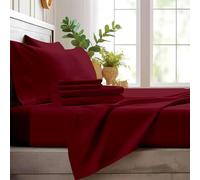 ONIROS Home Juego de Sabanas 180x200 de Lujo Incluye 2 Funda Almohada 50x80 | Sabana Bajera 180 x 200 Ajustables y Encimera | Sábanas 180x200 (Burdeos, Cama 180 x 200)