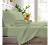 ONIROS Home Juego de Sabanas 180x200 de Lujo Incluye 2 Funda Almohada 50x80 | Sabana Bajera 180 x 200 Ajustables y Encimera | Sábanas 180x200 - (Ropa de Cama 180 x 190/200, Verde Reseda)