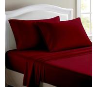 ONIROS Home Juego Sabanas 90x190 / 200 de Lujo Incluye 2 Fundas Almohadas 75x50, Sabana Bajera 90x190 Ajustable y Sabana Encimera | Bed Sheets Sabanas Cama 90 de Microfibra (Ropa de Cama, Burdeos)