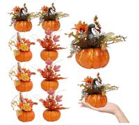OnIUeZky Fall Pumpkin Decor 9Pcs 7.87x4.13inch Artificial Realistic Pumpkin Decorations Harvest Halloween Thanksgiving Decor for Home Bar Club