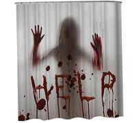 OnIUeZky Halloween Shower Curtain 71x71 Inch Waterproof Scary Castle Halloween Curtains with Reserved Hole Bathroom Decor for Theme Decor Haunted House X1