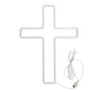 OnIUeZky JESÚS Decoración de la Pared USB Cross Cross Neon Signs Dios Holy Crucifix Colgando Decoraciones de luz Cruzada LED para la habitación Religiosa Iglesia Navidad Pascua Regalo Cristiano