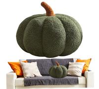 OnIUeZky Pumpkin Cushion 13.8 Inch Dia Thanksgiving Fall Throw Pillows Soft 3D Halloween Pumpkin Pillows for Car Sofa Halloween Thanksgiving Decorations Dark Green