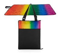 ONIVA - a Picnic Time brand - Manta y Bolsa de Picnic Vista al Aire Libre - Manta de Playa - Manta de Camping (Arco Iris con Negro)