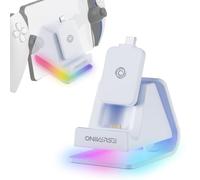 Oniverse - Estación de Carga rápida para PS Portal - Quantar - Cargador inalámbrico, Conector USB-C extraíble - Puerto USB-A Adicional para Controlador, 8 Modos de iluminación LED, Soporte