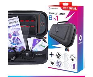 Oniverse Estuche Switch 2 Starter Kit 8 en 1 - Funda de transporte, protector de pantalla compatible con Nintendo Switch 2, cable USB-C y adaptador, divisor de audio, kit de limpieza