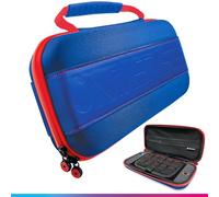 Oniverse Funda de Transporte y Protección compatible con Nintendo Switch 2/OLED/Switch - Estuche rígido con Asa, Interior Acolchado, Ranuras para Juegos, Bolsillo de Malla - Azul