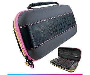Oniverse Funda Protectora compatible con Nintendo Switch 2/OLED/Switch - Estuche rígido impermeable con asa, interior acolchado, espacios para cartuchos, malla de almacenamiento - Rosa