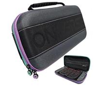 Oniverse - Funda Protectora para Nintendo Switch 2/OLED/Switch (Funda de Transporte rígida, Impermeable, con asa, Interior Acolchado, Ranuras para Juegos, Red de Almacenamiento (Verde/Morado)