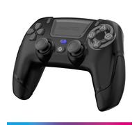 Oniverse Mando inalámbrico para PS4 PS3 PC ANDROID iOS, salida para auriculares, joystick con tecnología Hall Effect, batería recargable de 1000mAh, botones macro, giroscopio de 6 ejes, Revolt Black